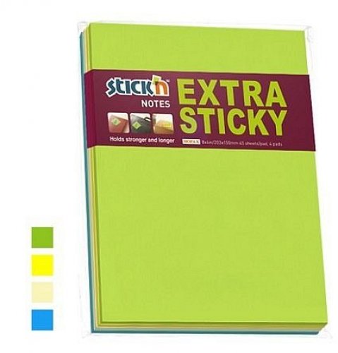 Muistilappu lajitelma 150x203mm 4 värin 4x45kpl