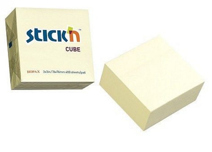 Muistilappukuutio 76x76mm keltainen 400kpl