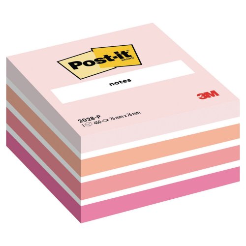 Post-it kuutiot 76x76mm past.pinkki