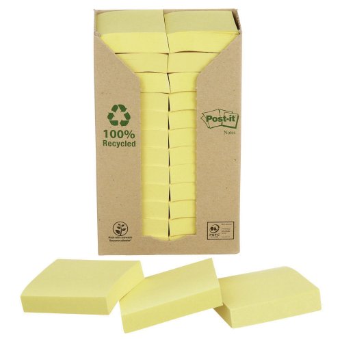 Muistilappukuutio Post-it® eko 38 x 51mm keltainen 24kpl