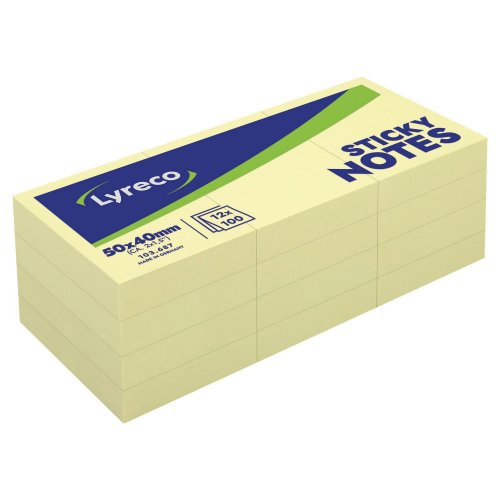 Muistilaput Lyreco 50 x 40mm keltainen 12kpl