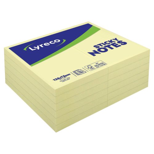 Muistilaput Lyreco 75 x 125mm keltainen 12kpl