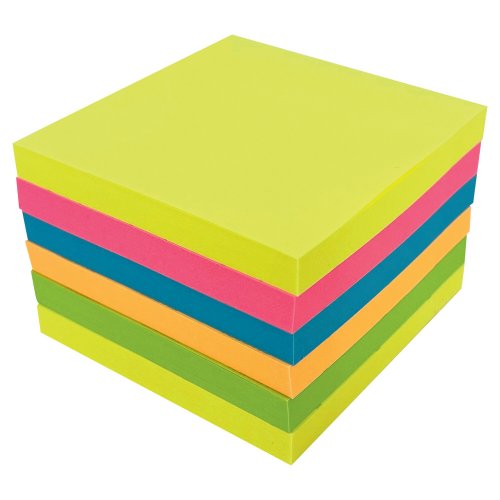 Muistilaput Lyreco premium zigzag 75 x 75 mm kesän värit 1 kpl=6 nidettä 6kpl
