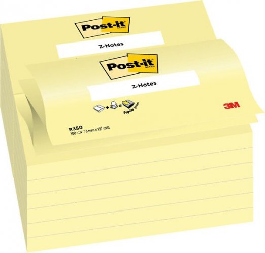 Muistilaput Z-notes Post-it Canary Yellow 76x12mm . viestilappu 12x100kpl