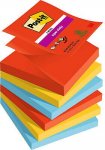 Muistilaput Z-notes Post-it Super Sticky Playful 76x76mm viestilappu 6x90 kpl