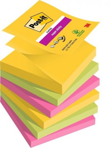 Muistilaput Z-notes Super Sticky Carnival 76x76mm viestilappu 6x90 kpl