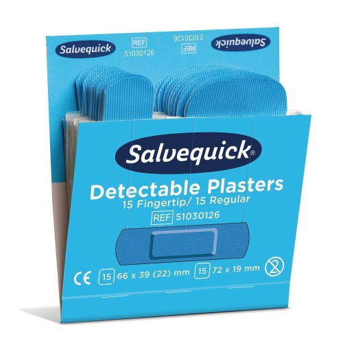 Muovilaastari Salvequick 51030126 perus/sormenpää sininen