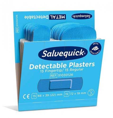 Muovilaastari Salvequick sininen sormenpää/normaali 6x30kpl