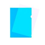 Muovitasku A4 100mic PP sininen 2 sivureunaa auki appelsiini 100kpl