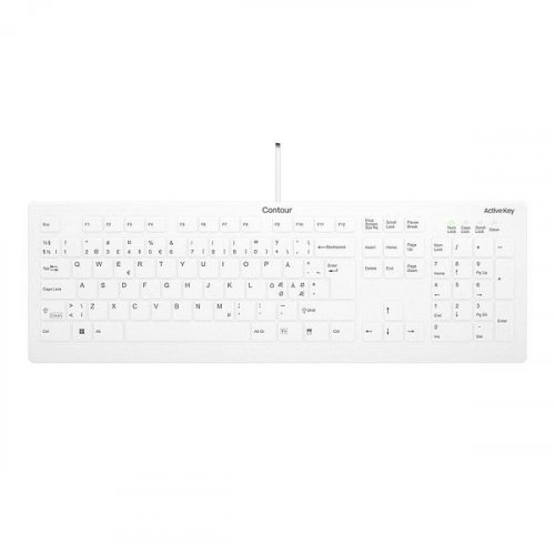 Näppäimistö Active Key QuickClean Medical Full-Size Wired irrotettava suoja