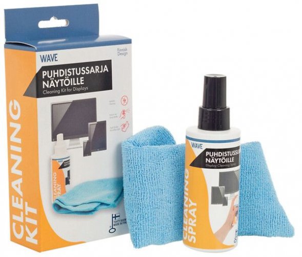 Puhdistussetti Wave näytöille (puhdistusneste+liina)