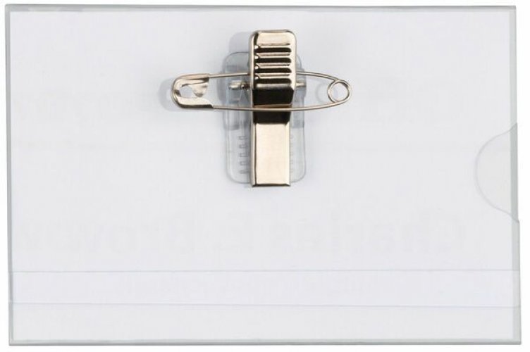 Nimikorttikotelo 91x57mm klipsi/neula 50kpl