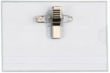 Nimikorttikotelo 91x57mm klipsi/neula 50kpl