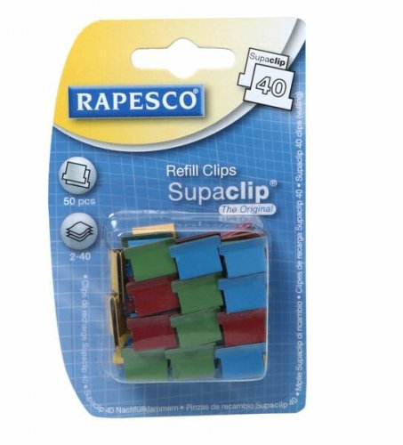 Nitojan Niitti Lisäliittimet Rapesco Supaclip 50 liitintä värilajitelma