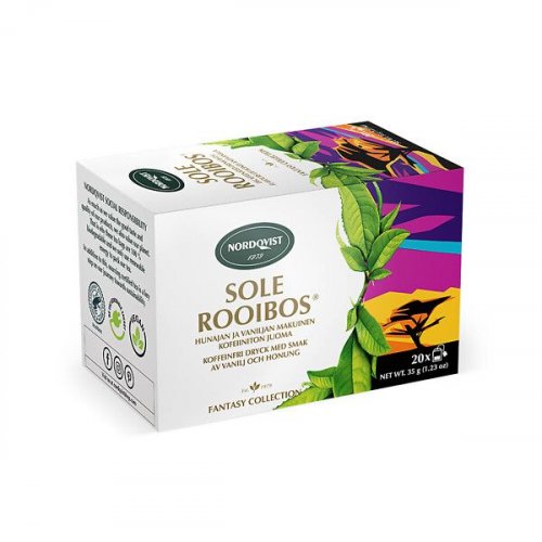 Nordqvist kofeiiniton tee Rooibos 20 teepussia 12pkt/ltk