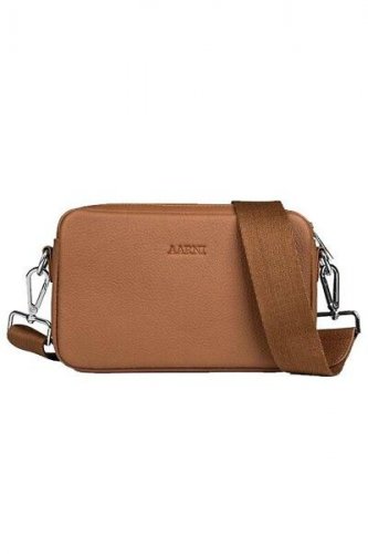 Olkalaukku Aarni konjakki/silver