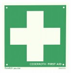 Opastekilpi RISTI jälkivalaiseva kaksipuolinen 20x20cm