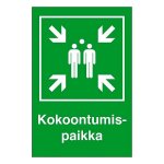 Opastekilpi kokoontumispaikka 200x300mm alumiinia