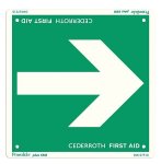 Opastekilpi NUOLI jälkivalaiseva kaksipuolinen 20x20cm