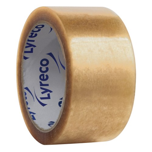 Pakkausteippi Lyreco pp 50mm x 66m kirkas akryyliliima 1 kpl=6 rullaa 6kpl