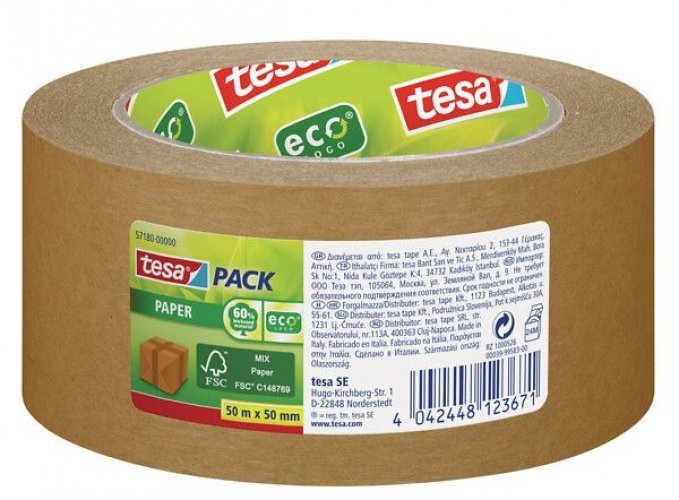 Paperiteippi tesa 50mm 50m ruskea (pakkausteippi)