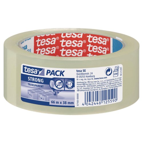 Pakkausteippi Tesa® 57165 strong pp 38mm x 66m kirkas
