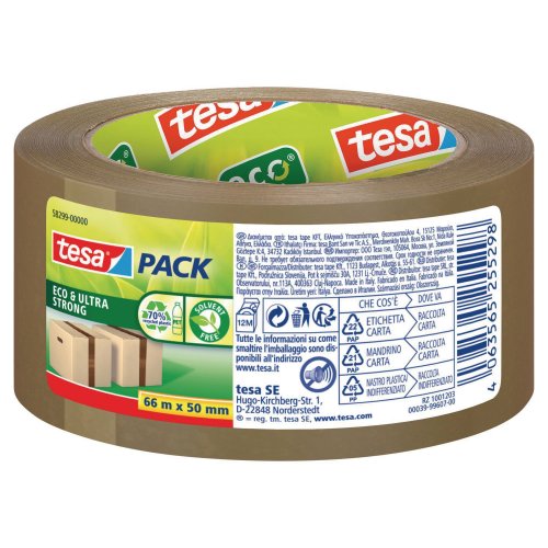 Pakkausteippi Tesa 58299 pet 50mm x 66m ruskea