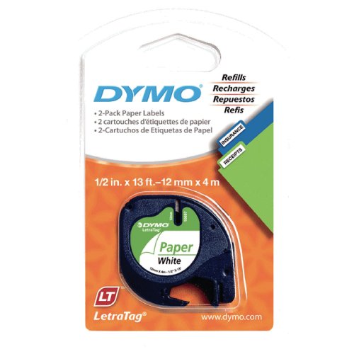 Paperi Dymo® nauha letratag® 12mm x 4m valkoinen