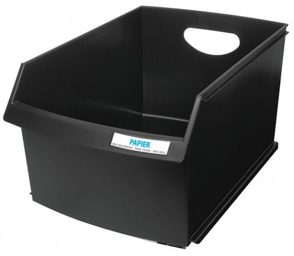 Paperikori Han Logo 25 L avoin nelikulmainen musta