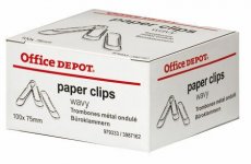 Paperiliitin 75 mm Office Depot kuparoitu wavy 100 kpl/ras 