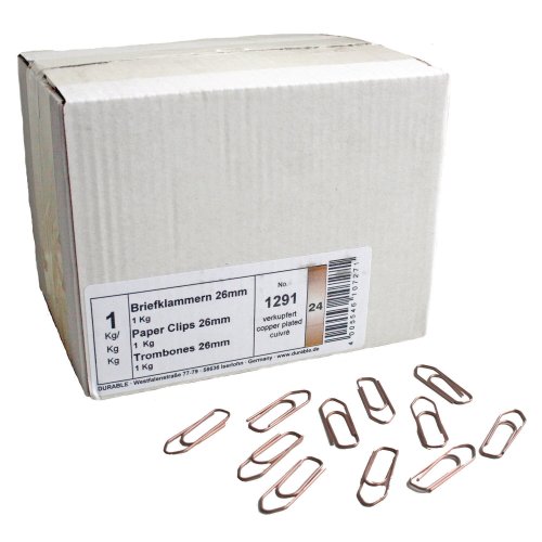 Paperiliitin Durable 26mm kupari terävä, 1kg