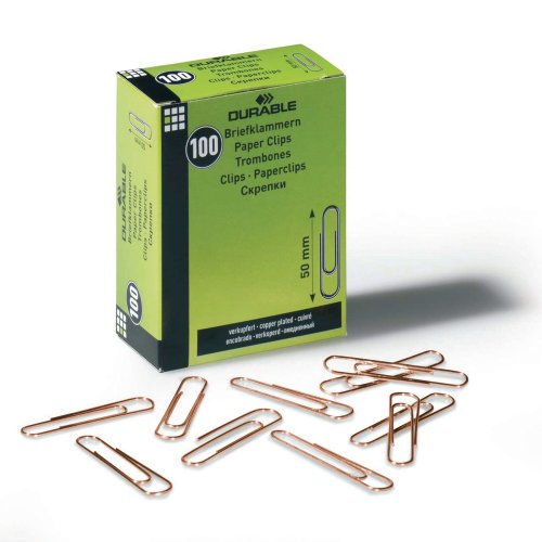 Paperiliitin Durable 50mm kuparoitu 100kpl
