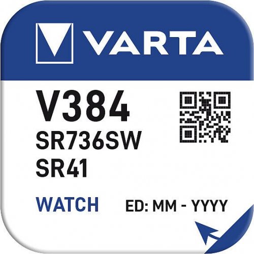 Varta V384 / SR736SW / SR41 hopeaoxidiparisto (nappi)