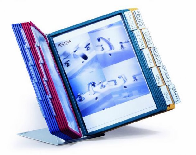 144621 Pikahakuteline Vario on laadukas tukevajalkainen 20 A4-kokoisen taskun pöytäteline. Heijastamattomissa taskuissa voi säilyttää myös dokumenttien kopioita. Toimitamme pikahakutelineitä vain parissa päivässä.