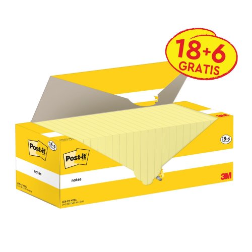 Post-it®-viestilaput säästöpakkaus 76 mm x 127 mm, keltainen