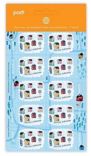 Postimerkki ulkomaan ikimerkki 10 merkin arkki