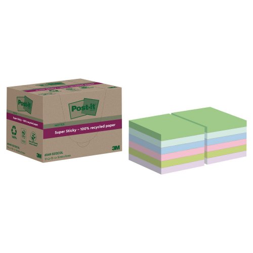 postit 654 eko ss 76x76 lajit. 12kpl