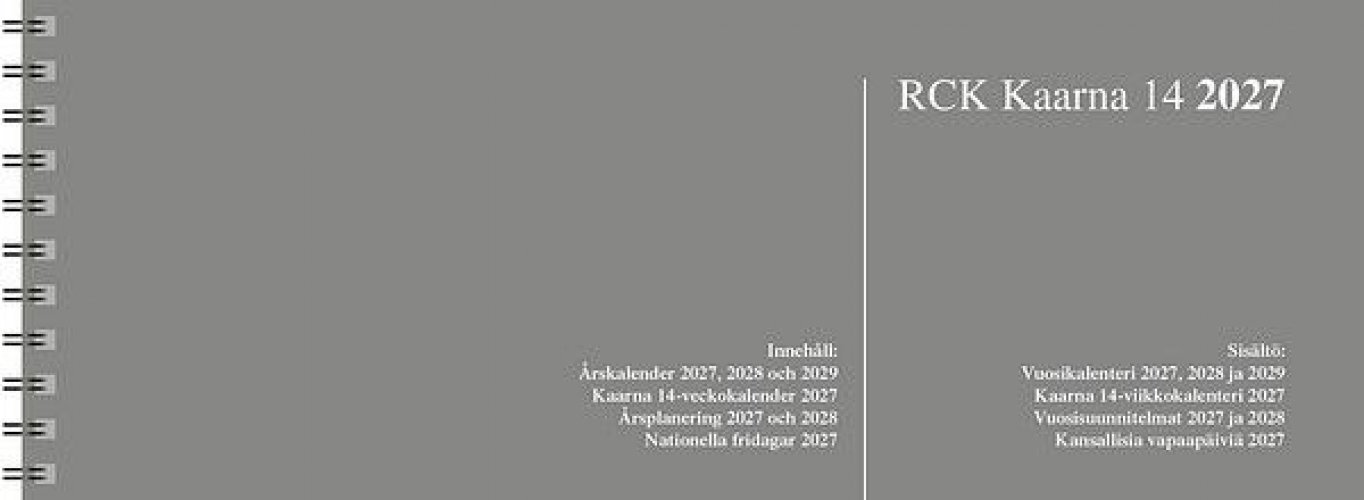 Pöytäkalenteri 2027 Kaarna 14 harmaa kansi