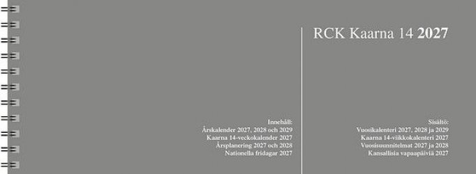 Pöytäkalenteri 2027 Kaarna 14 harmaa kansi