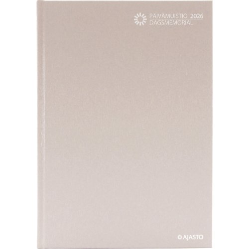 Pöytäkalenteri Päivämuistio Ajasto 2026 sidottu vaalea roosa 210 x 297mm