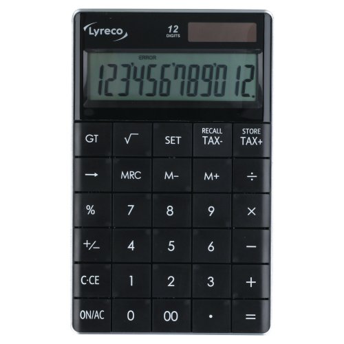 Pöytälaskin Lyreco 12 numeron näyttö musta