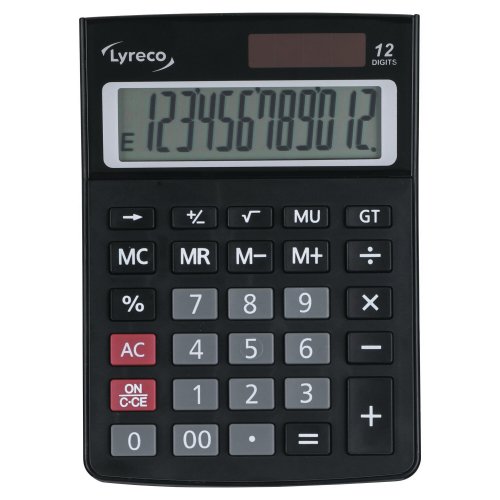 Pöytälaskin Lyreco office 12 numeron näyttö
