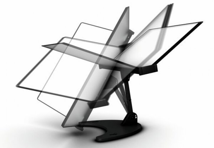 144532 Pöytäteline Tarifold 3D on musta A4-kokoinen 10 taskun esiteteline esimerkiksi julkisiin tiloihin ohjeille, ruokalistoille ja esitteille. Pöytätelineessä on vakaa jalkaosa ja kestävät taskut.