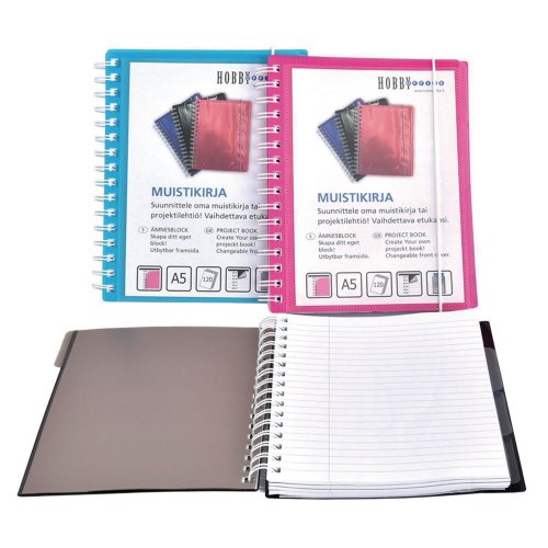 Projektilehtiö a5/120 taskulla värilaj