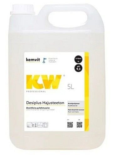 Puhdistusaine KW Desiplus Hajusteeton 5L desinfioiva