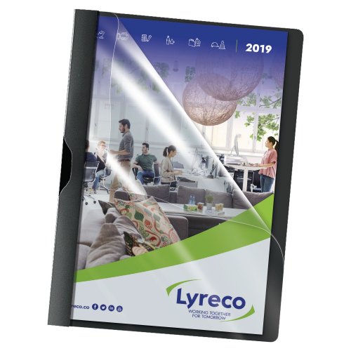 Puristuskansio Lyreco a4 kapasiteetti 30 arkkia musta 5kpl