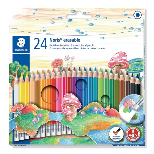 Puuvärikynä staedtler noris pyyhittävä 24kpl