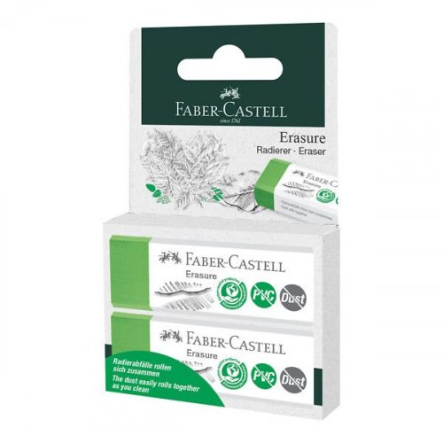 Pyyhekumi Faber-Castell Erasure PVC-vapaa 2kpl blisterissä