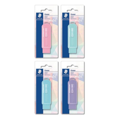 Pyyhekumi Staedtler 525 ps1 pastel line mekanismilla värilajitelma blister