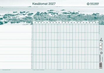Quo Vadis -lomakalenteri 2027 -2028.